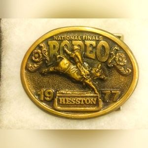 National Finals Rodeo Hesston 1977 NFR Adult Cowboy Buckle, Vintage